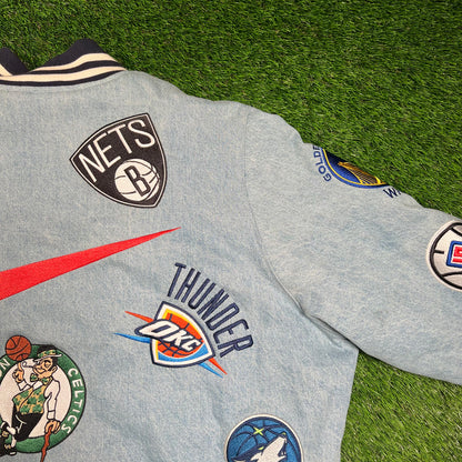 Supreme Nike NBA Teams Warm Up Denim Jacket (2018) Size XL USED x16542