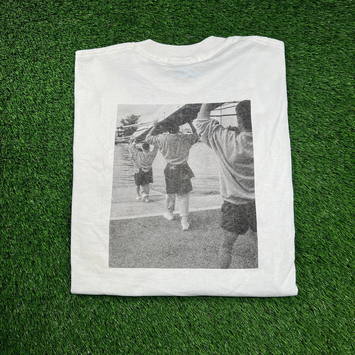 1990s Palph Lauren Chaps CRL White Pocket Tee Size XL USED v18383