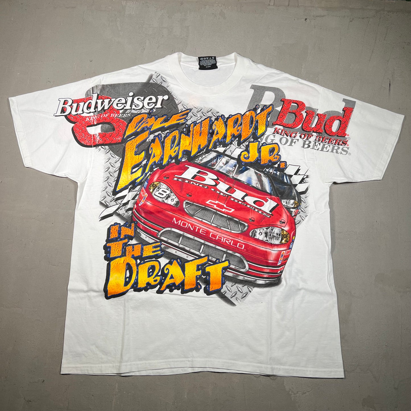 2000 Dale Earnhardt Budweiser White Racing Nascar Tee Size XL USED v17810