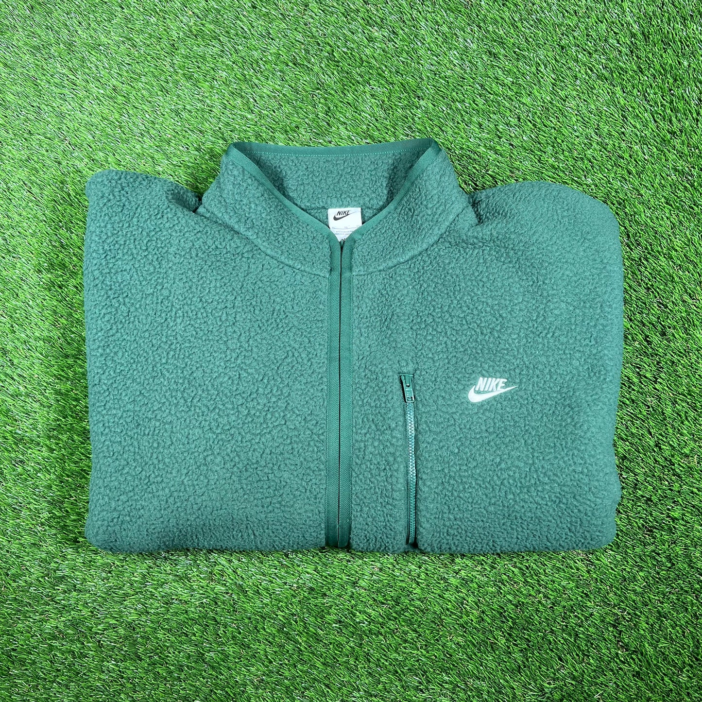 Nike Deep Fleece Green Zip Up Fleece Size XL NEW v17461