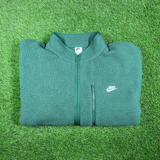 Nike Deep Fleece Green Zip Up Fleece Size XL NEW v17461