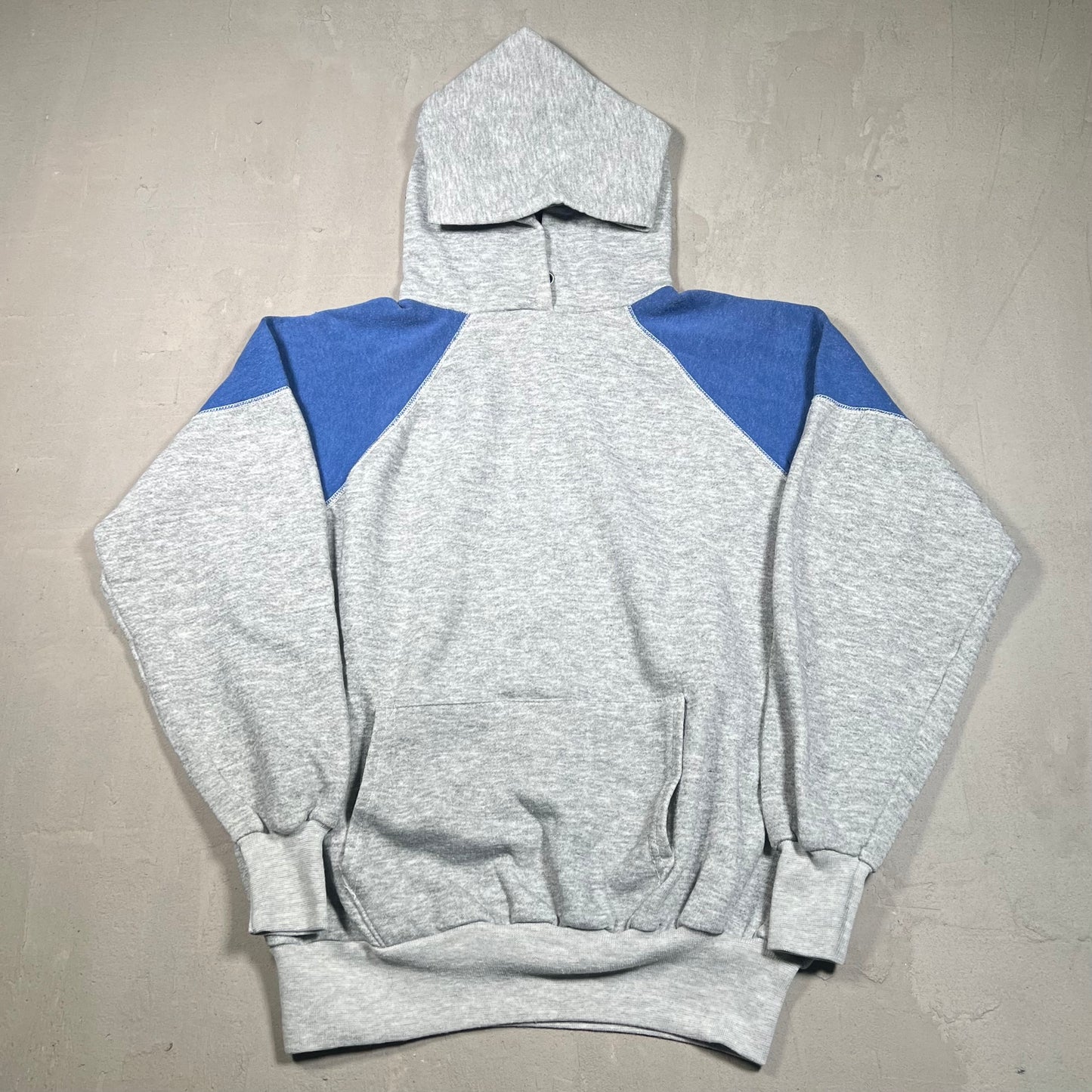 1970s Double Lined Hooded Grey/Blue Hoodie Size Medium USED v19138