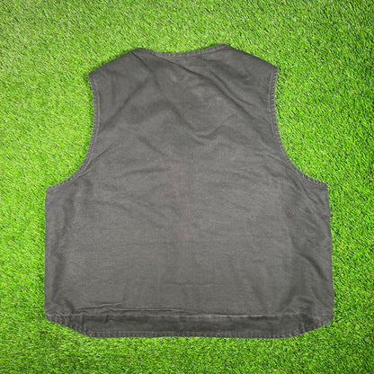 Y2K Carhartt Black Fleece Lined Workwear Vest Size XL USED v17484