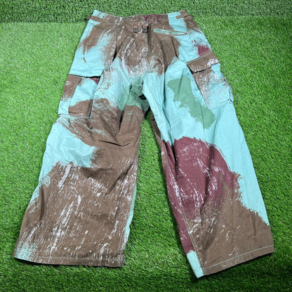 Kapital Combed Burberry Brush Teal Camo Cargo Pants Size 3 (large) USED x14693