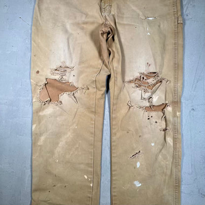 Y2K Dickies Fadded Khaki Workwear Canvas Pants Size 36 USED v20333