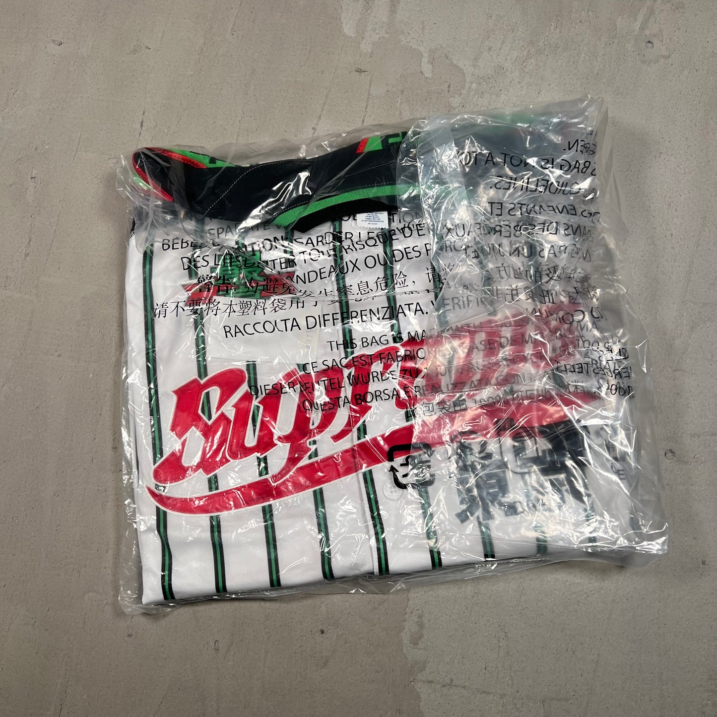 Supreme Stars Baseball Jersey White/Green Size Large NEW x17426
