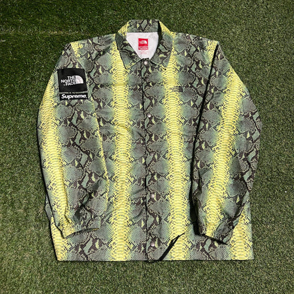Supreme North Face Snakeskin Taped Seam Coaches Jacket Size Large USED x14102