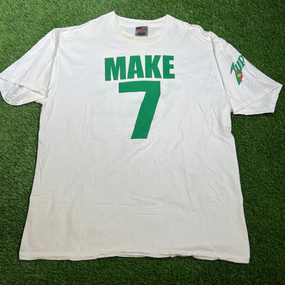 1990s 7UP Make 7 Tee White and Green Size XL USED V16539