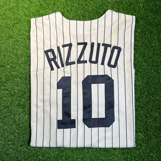 New York Yankees Phil Rizzuto White Yankees Pinstripe Jersey Size XXL USED v18868