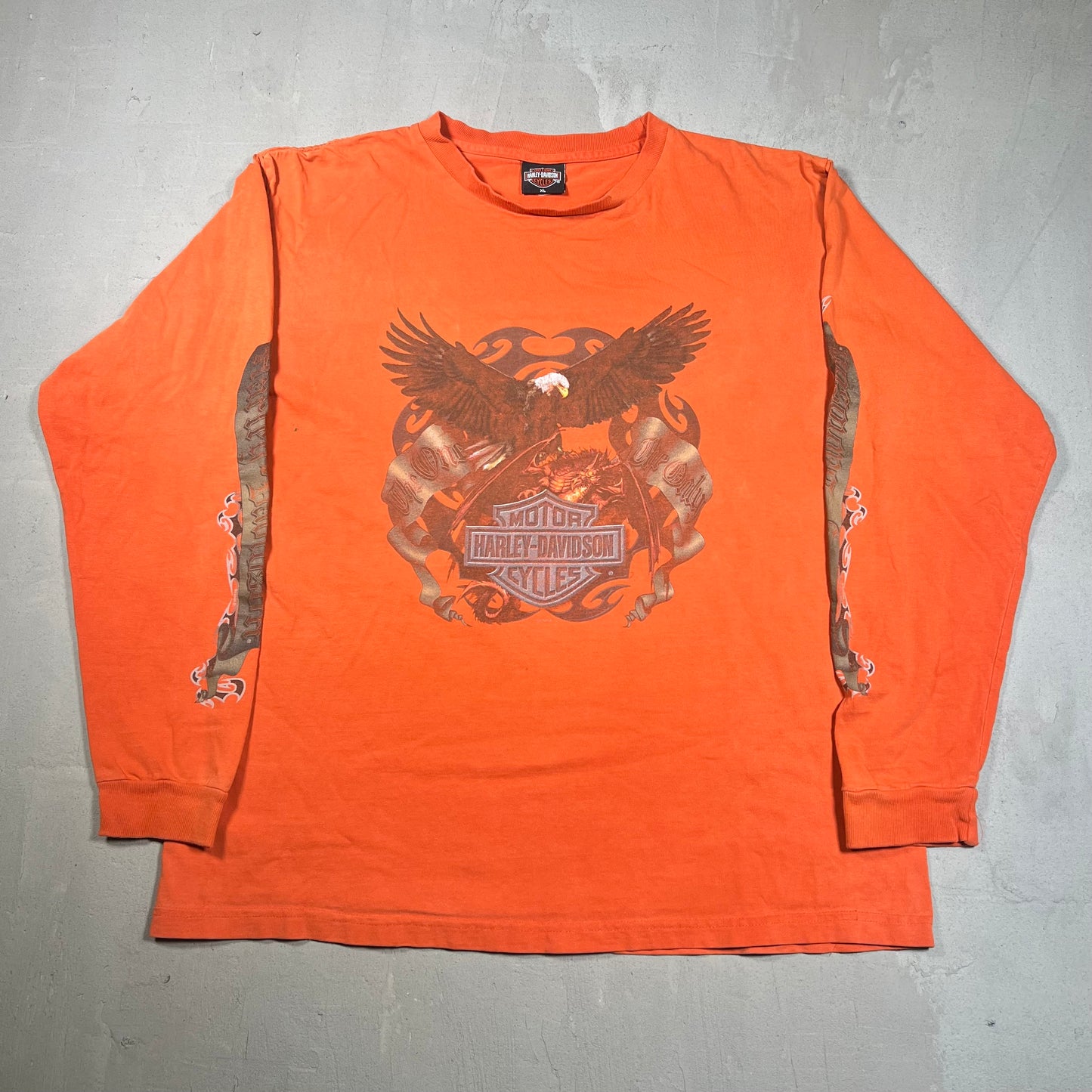 2004 Harley Davidson Logan Orange Longsleeve Size XL USED v18985