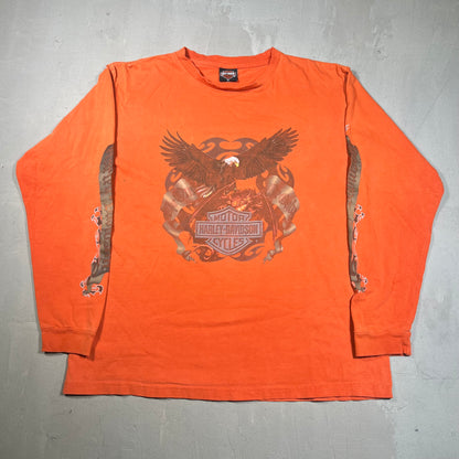 2004 Harley Davidson Logan Orange Longsleeve Size XL USED v18985