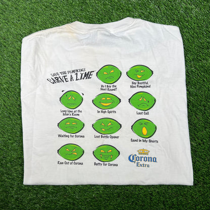 2000s Corona Extra Happy Hallowgreen White Tee Size XL USED v17199