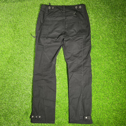 Kody Phillips Multi Zipper Cargo Black Pants Size 32 USED x14938