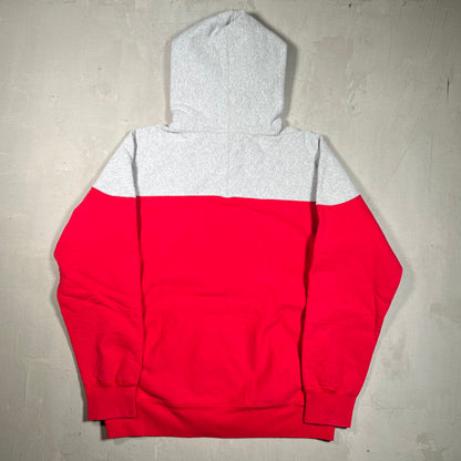 Supreme Red/Grey Arc Logo Hoodie Size Large USED x16693