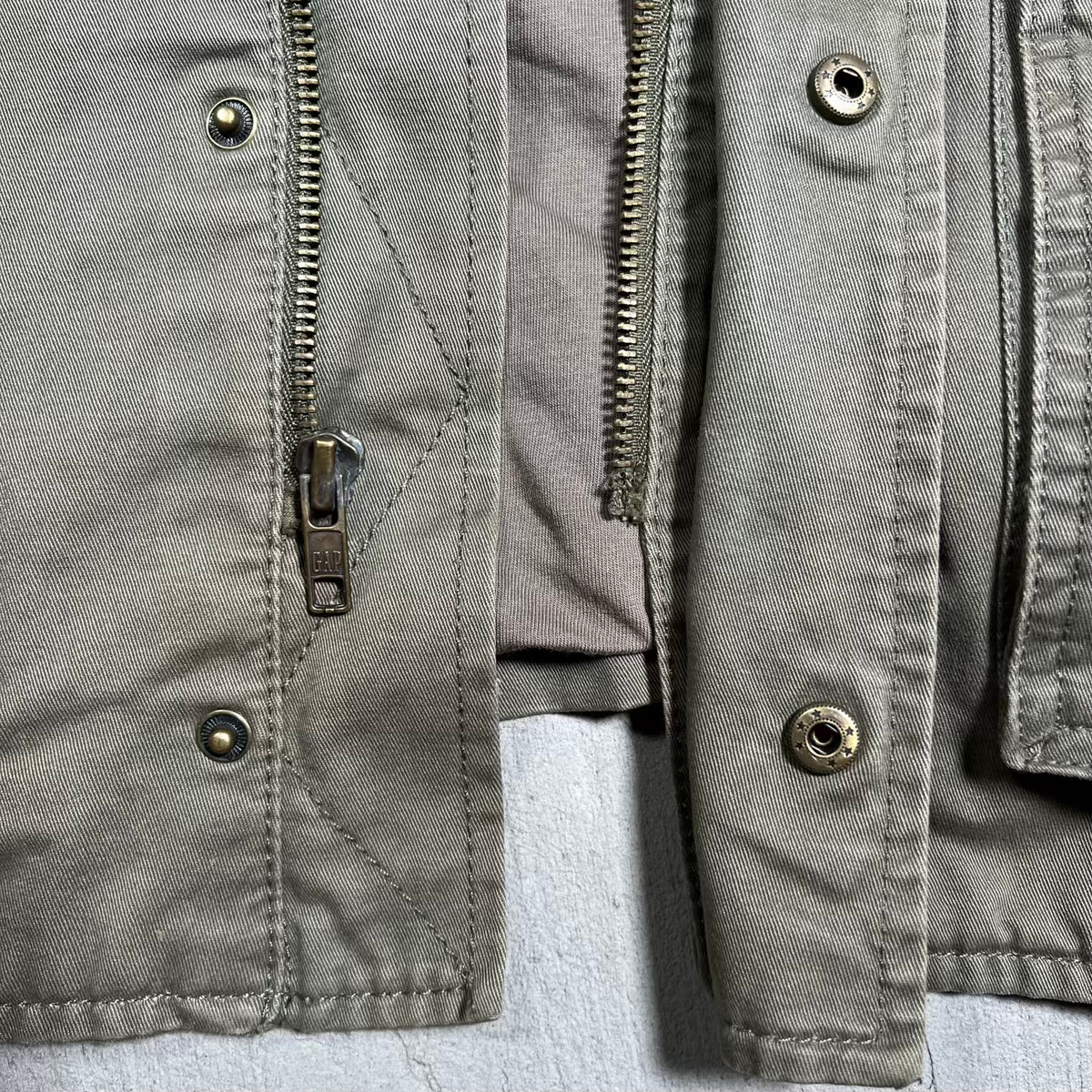Gap Olive Green Hooded Field Jacket Size Large USED v20123