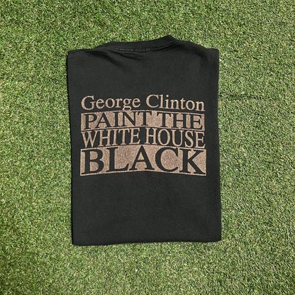 1990s George Clinton Paint the White House Black Black Tee Size XL USED v16247