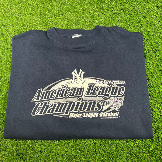2000 New York Yankees Nevy ALC Champion Crewneck Size XL USED v17016