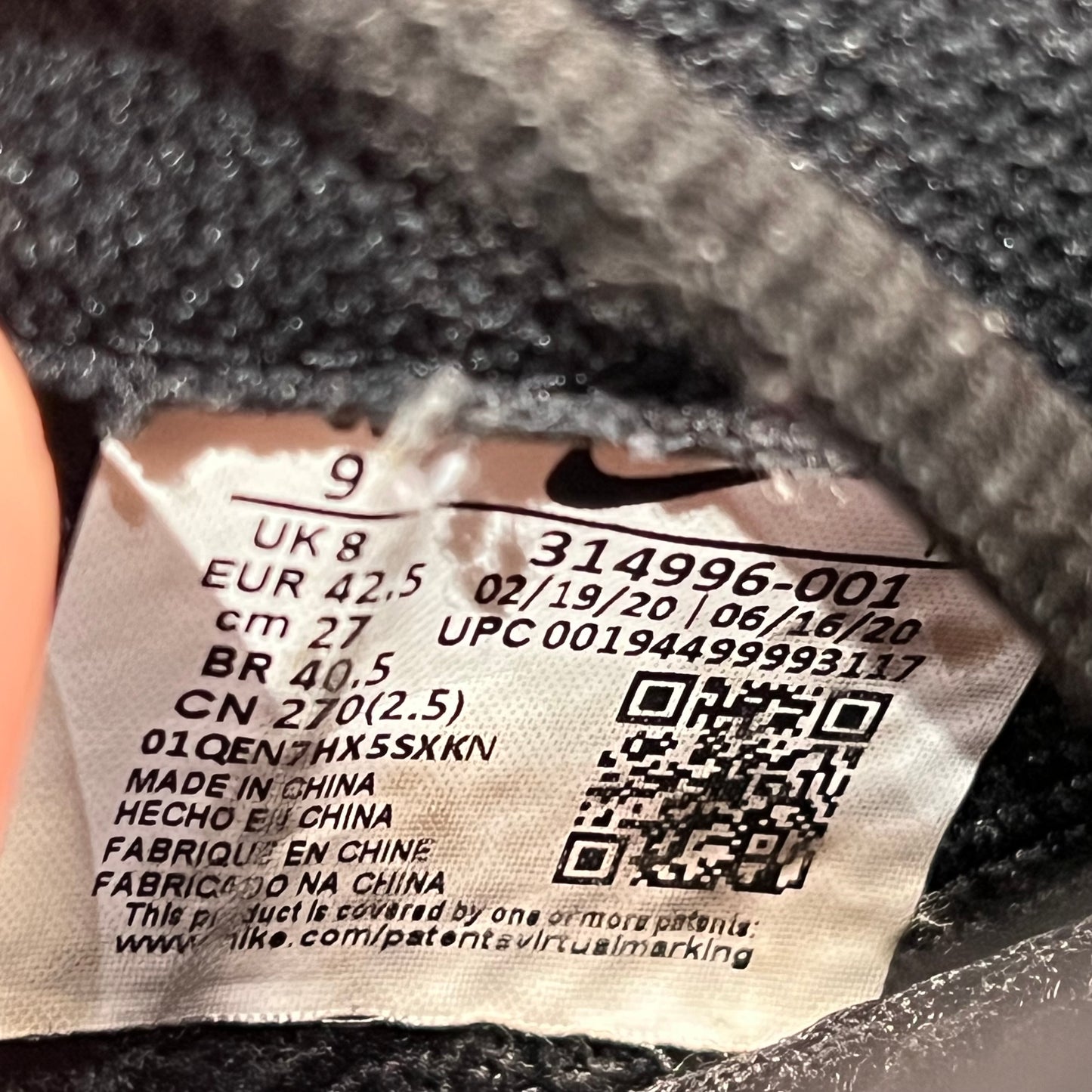 Nike Air Foamposite Anthracite (2020) Size 9 USED s21445
