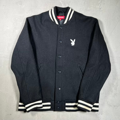 Supreme Playboy Bunny Woll Black Varsity Jacket (2011) Size Large USED x18505
