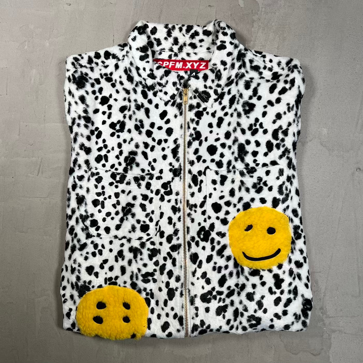 Cactus Plant Flea Market CPFM Ranch White Leopard Fleece Zip Up Jacket (2021) Size 4 (XL) USED x18885