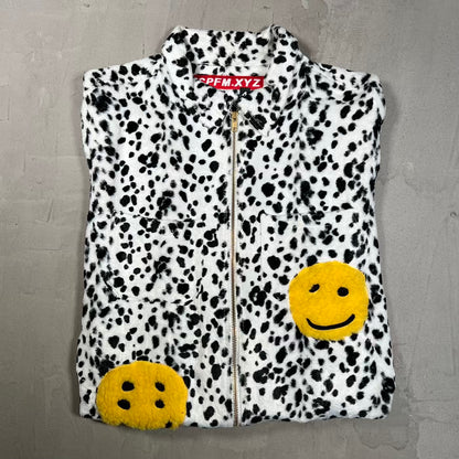 Cactus Plant Flea Market CPFM Ranch White Leopard Fleece Zip Up Jacket (2021) Size 4 (XL) USED x18885