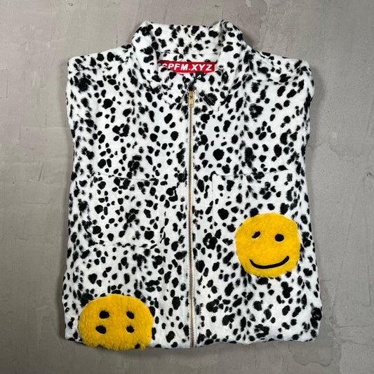 Cactus Plant Flea Market CPFM Ranch White Leopard Fleece Zip Up Jacket (2021) Size 4 (XL) USED x18885