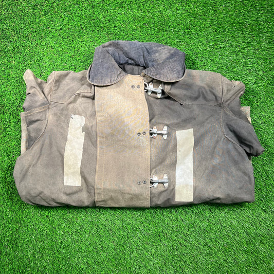 1980s Workwear Fireman Distressed Jacket Size Large USED v18693