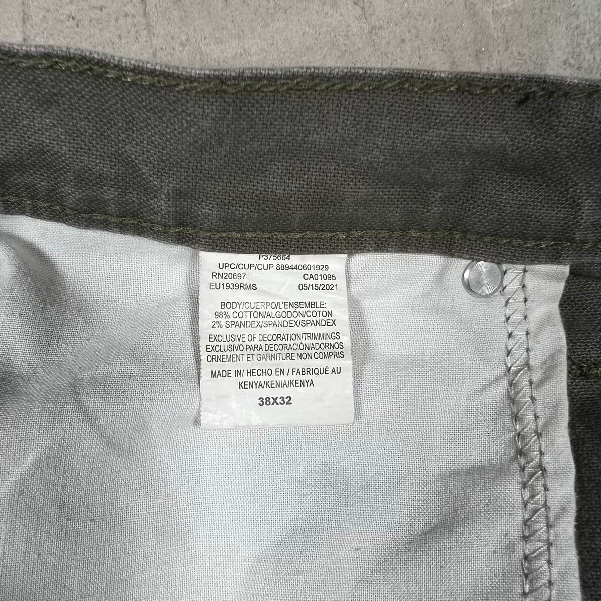 Y2K Dickies Wokrwear Olive Brown Pants Size 38x32 USED v20321