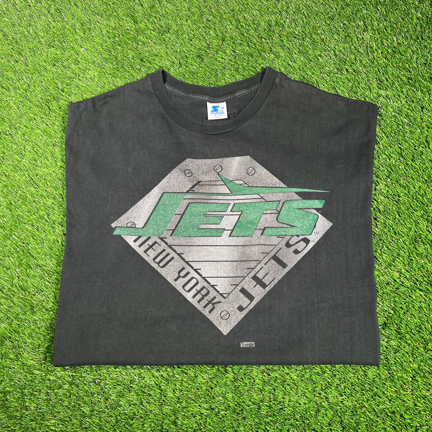 1990s New York Jets Starter Black Tee Size XL USED v17384