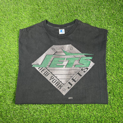 1990s New York Jets Starter Black Tee Size XL USED v17384
