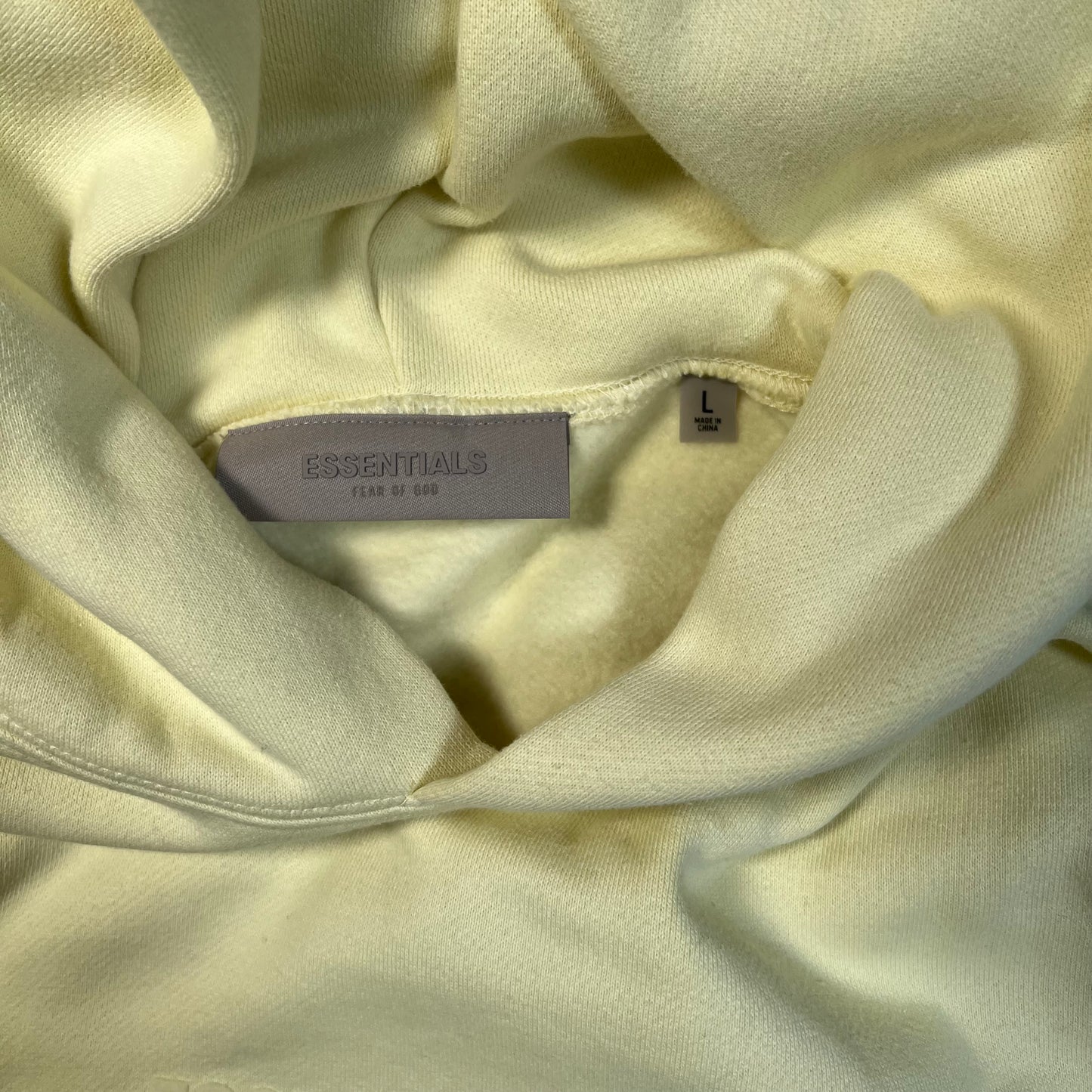 FOG Essentials Felt Logo Yellow Hoodie Size Large NEW x16926