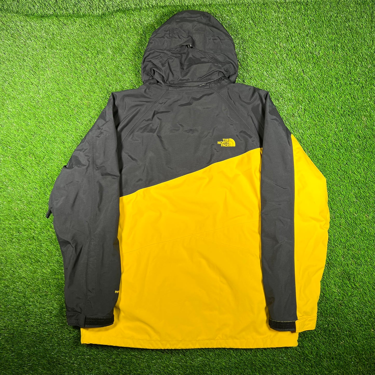 North Face Hyvent Light Yellow/Black Jacket Size Large USED v17831