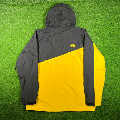 North Face Hyvent Light Yellow/Black Jacket Size Large USED v17831