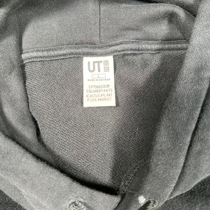 Spongebob Uniqlo Tub Black Hoodie Size Large USED x15755