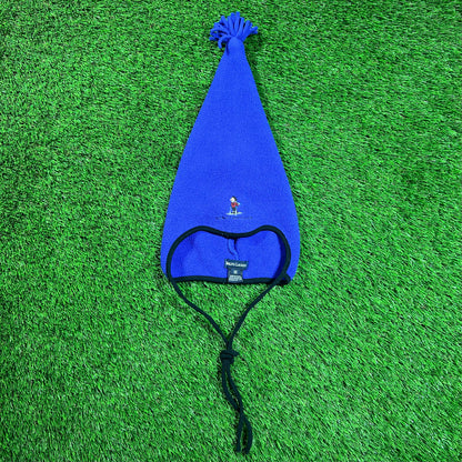 1990s Polo Sport Ralph Lauren Blue Fleece Hat w/ Tassel USED v18292