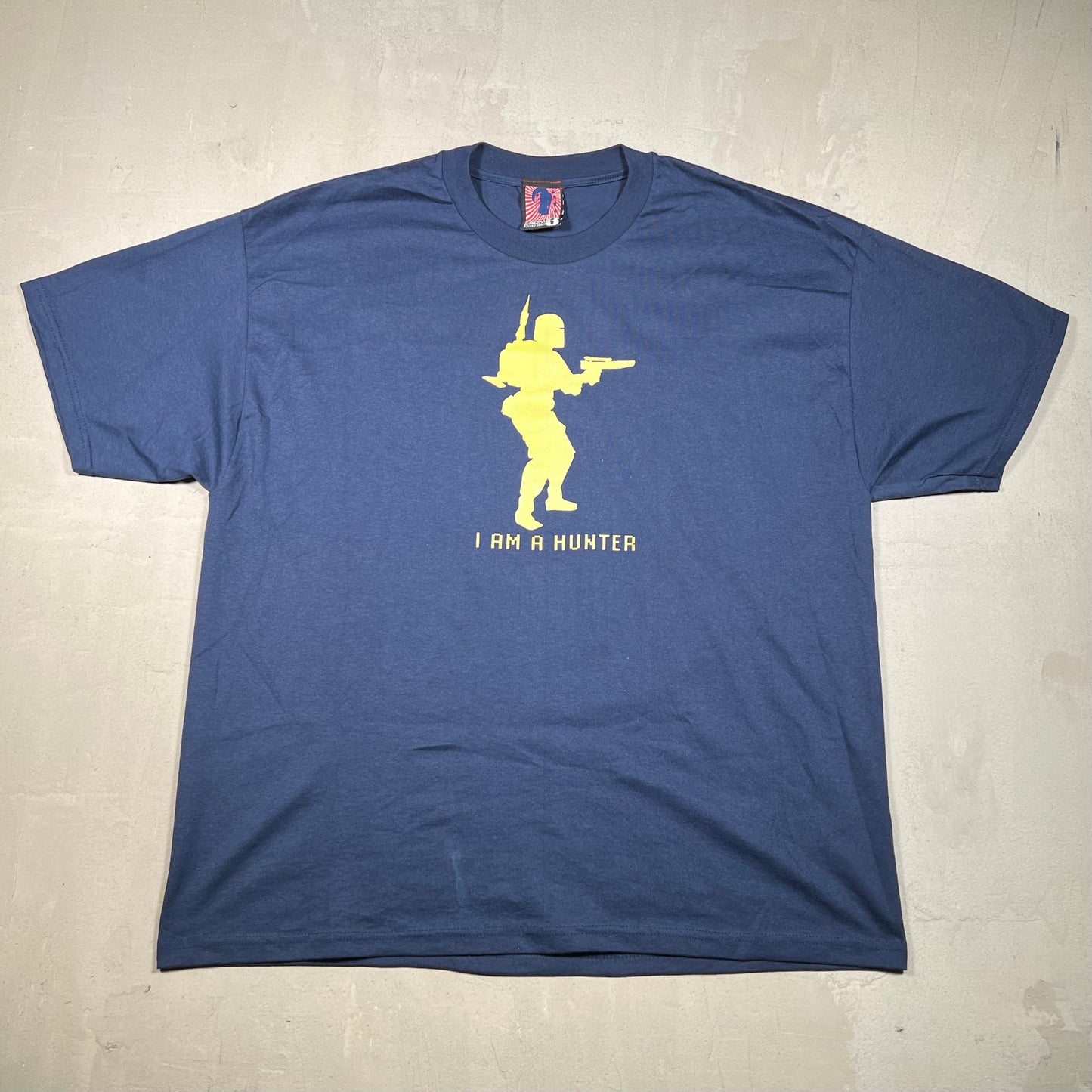 Y2K Star Wars Boba Fett "Hunter" Navy Tee Size XL USED v18298