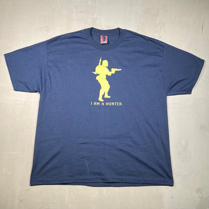 Y2K Star Wars Boba Fett "Hunter" Navy Tee Size XL USED v18298