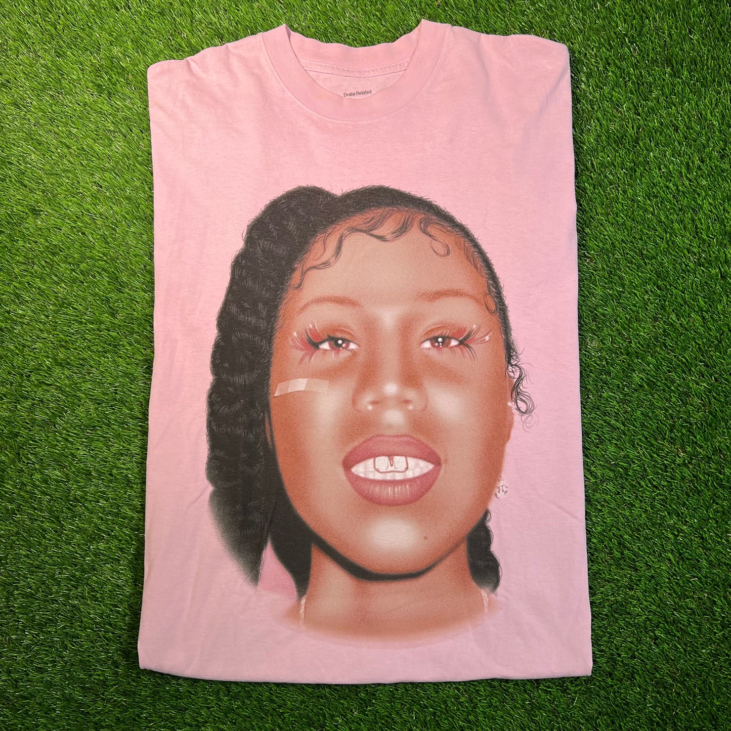 Drake Related Its All A Blur Album Cover Pink Tee Size XL USED x16797
