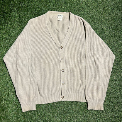 1990s LL Bean Tan Cardigan Size XL USED v11881
