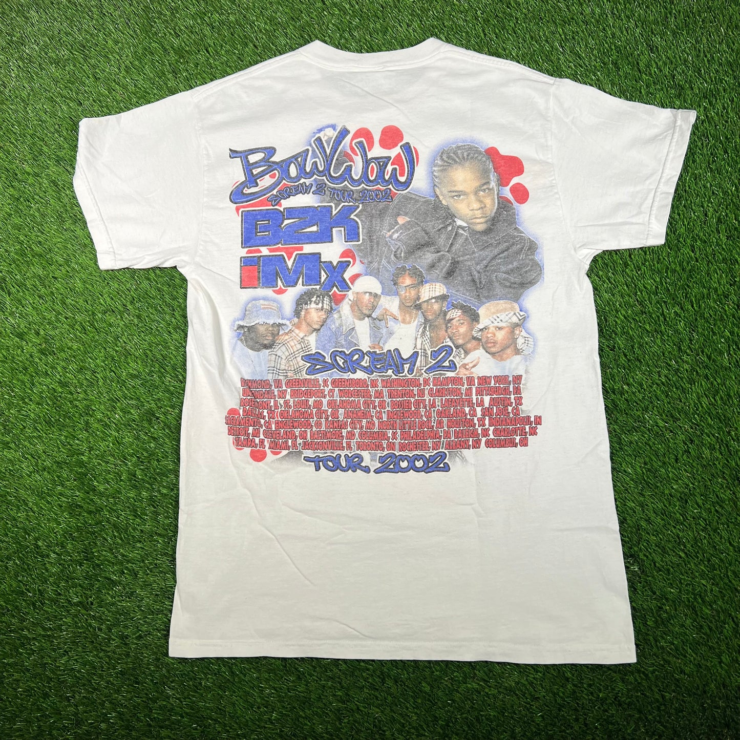 2002 Lil Bow Wow Scream 2 Tour Rap Style White Tee Size Medium USED v17939