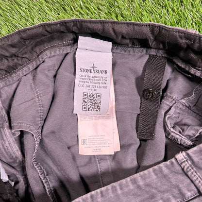 Stone Island Grey Compass Motif Cargo Pants Size 33 USED x15918