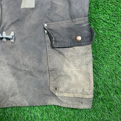 1980s Workwear Fireman Distressed Jacket Size Large USED v18693