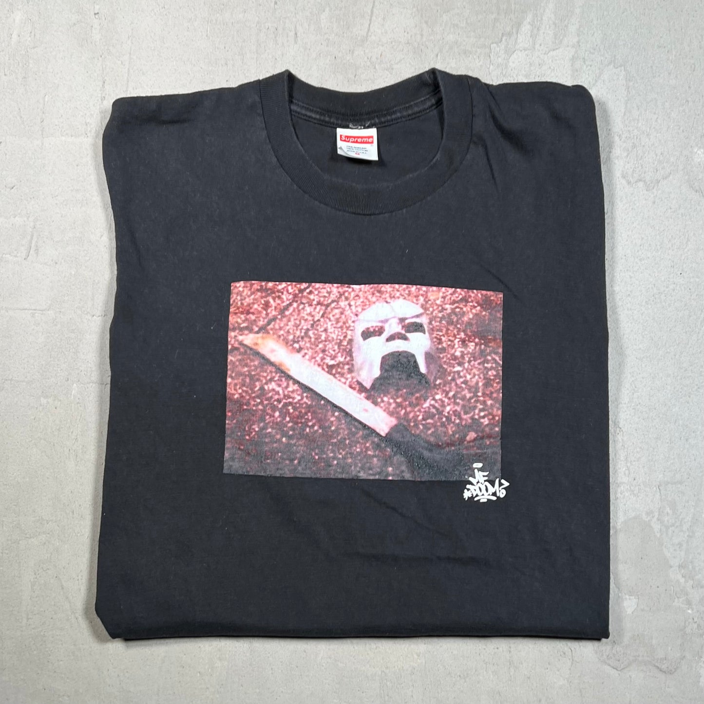 Supreme MF Doom Black Tee (2023) Size Medium USED x17514