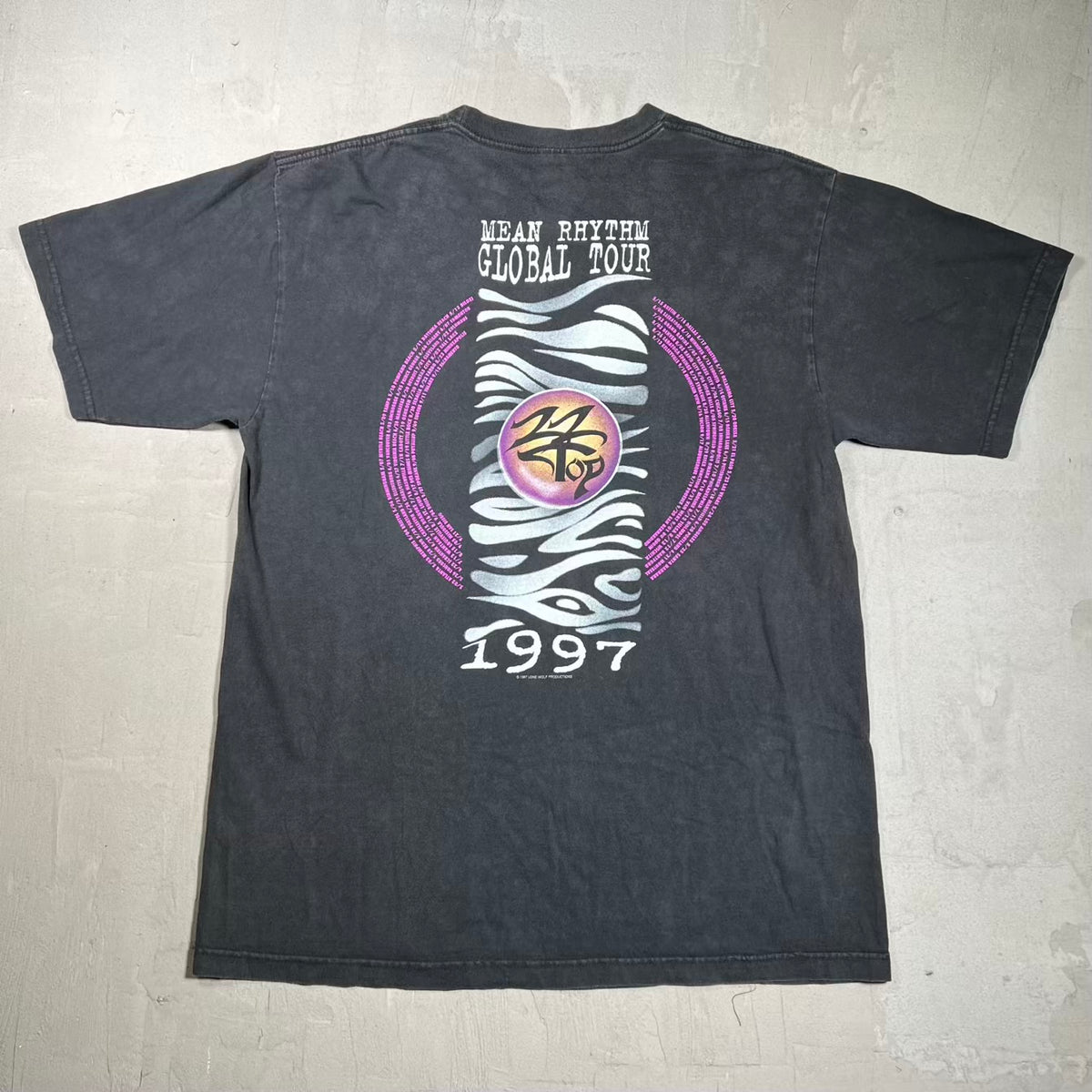 1997 ZZ Top Mean Rhythem Global Tour Black Tee Size XL USED v20098