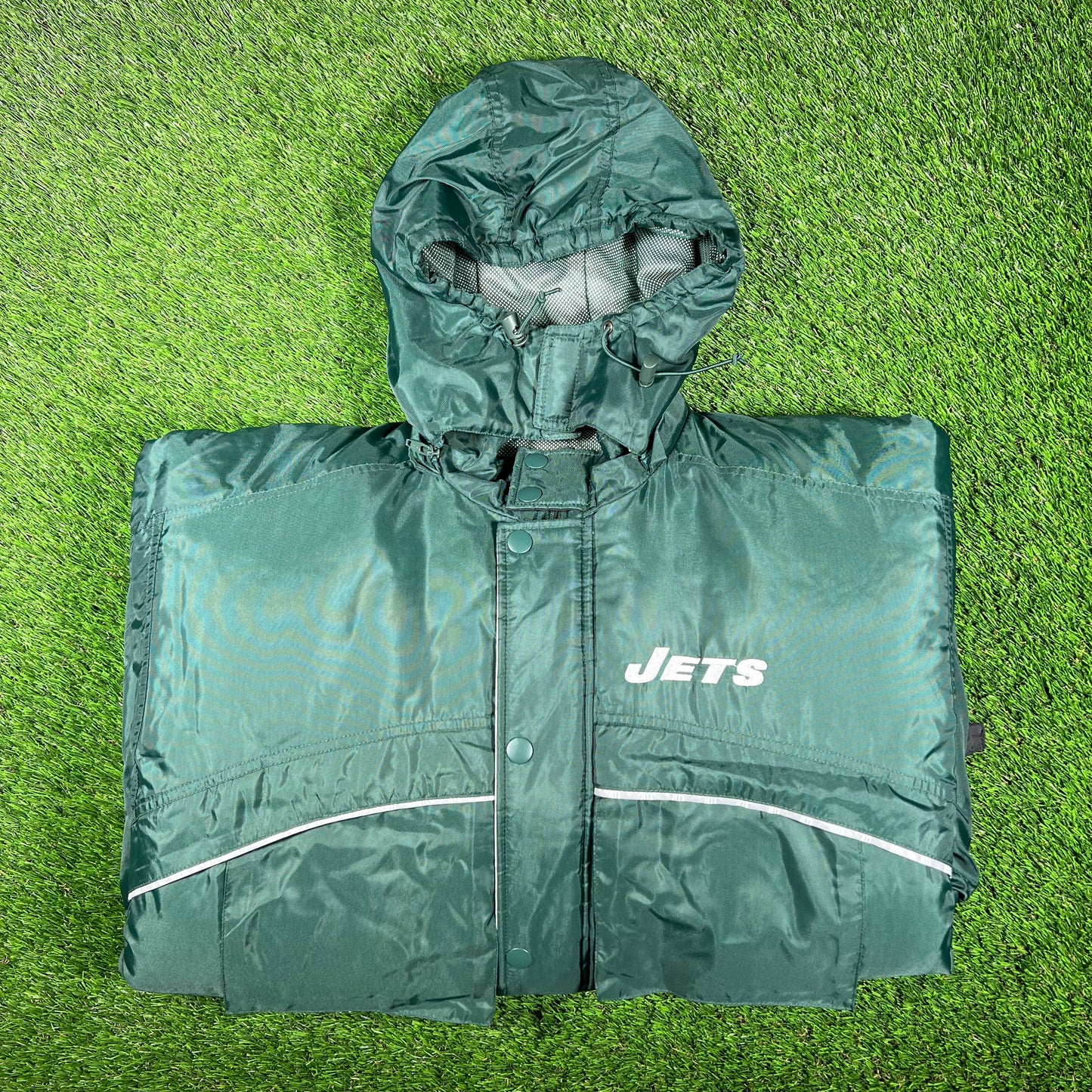 2010s Jets Chest Logo NY Back Logo Green Coach Jacket Size Large USED v16987