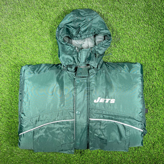 2010s Jets Chest Logo NY Back Logo Green Coach Jacket Size Large USED v16987
