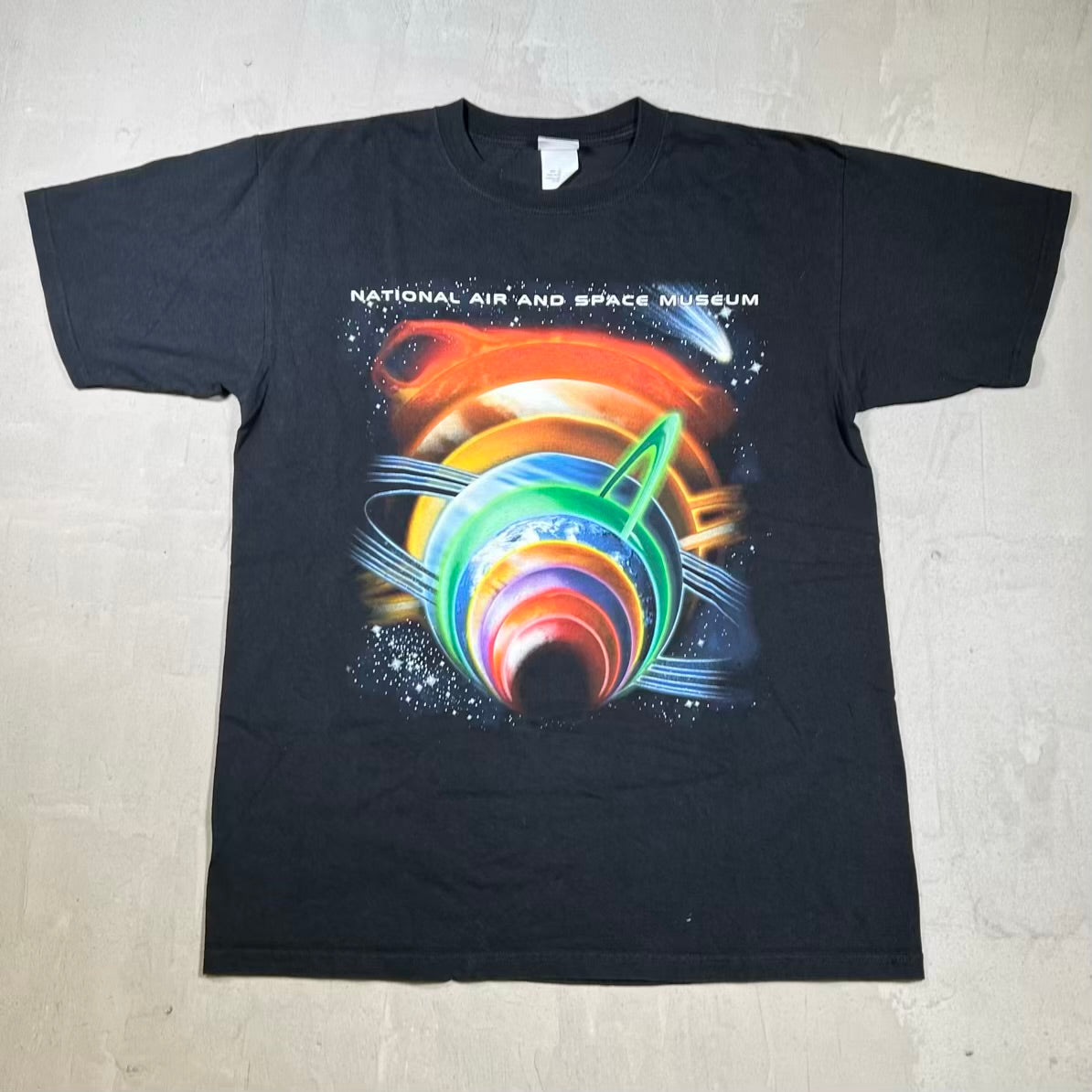 Y2K National Air and Space Museum Black Tee Size Large USED v20074