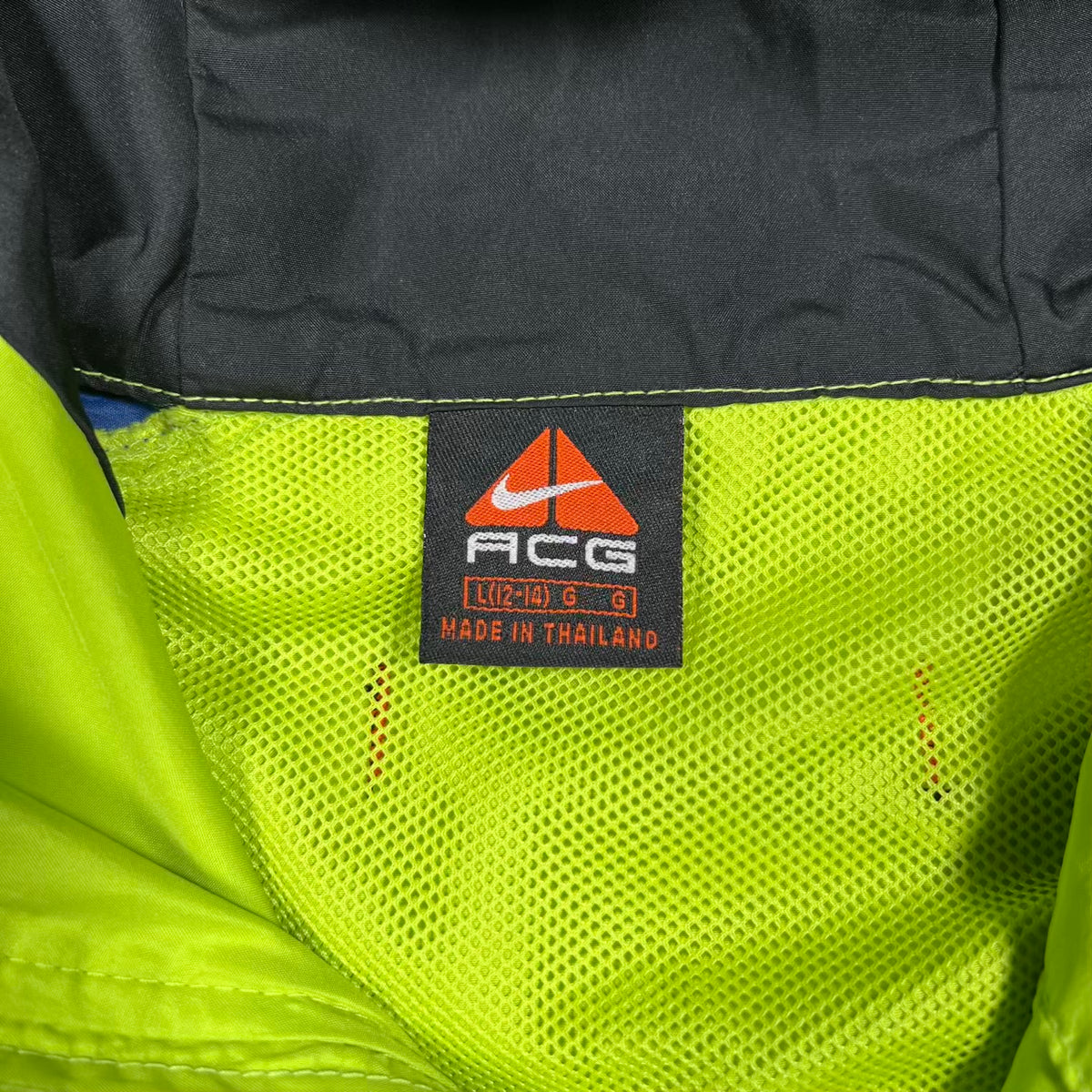 1990s Nike ACG Green/Blue Windbreaker Packable Jacket Size Large USED v20237