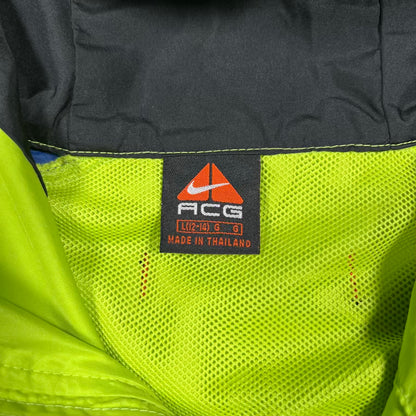 1990s Nike ACG Green/Blue Windbreaker Packable Jacket Size Large USED v20237