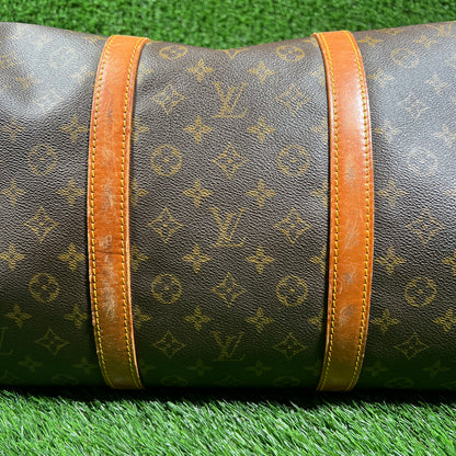 1990s Louis Vuitton Keepall Monogram Brown Duffle Bag USED x15436